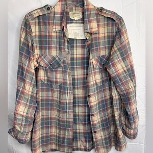 Current/Elliott Women's Blue and Red Plaid Shirt